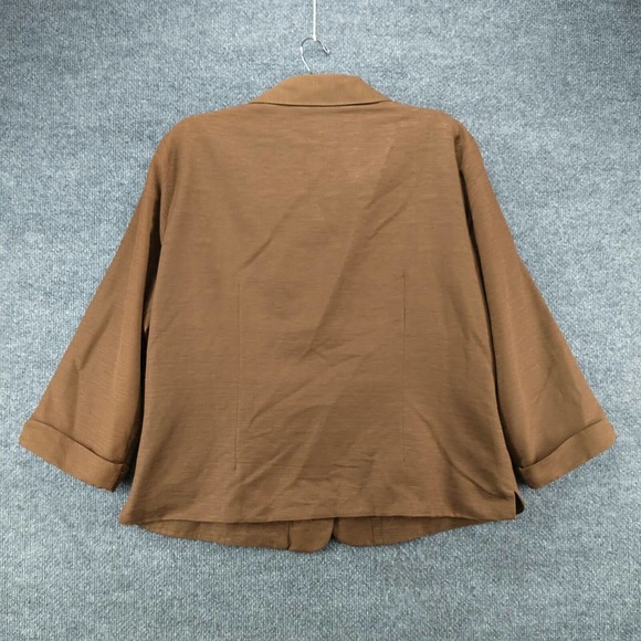 Silkland Women's Button-Up Jacket Brown XL Floral Embroidered Lined - Picture 7 of 13